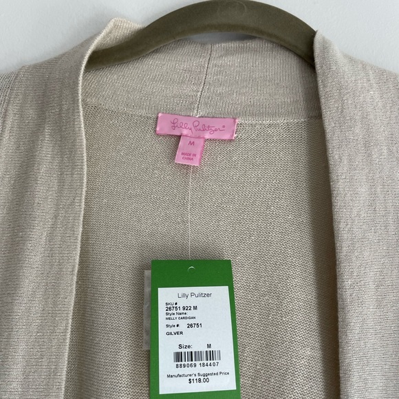 NWT Lilly Pulitzer Melly Cardigan in Gilver, size: M - Picture 3 of 4